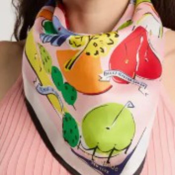KATE SPADE Mini Golf Graphic Silk Scarf - Picture 5 of 5